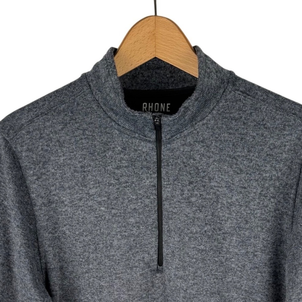 Rhone Quarter Zip Pullover Mens M Charcoal Gray Heather Performance Golf Workout